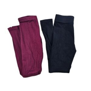 Forever 21 Leggings Lot Of 2 Raspberry Pink Black Women's Size Small